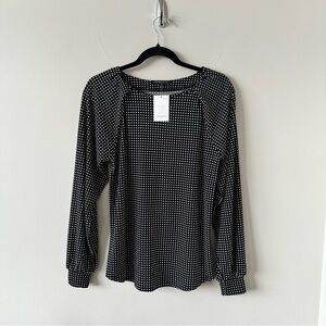 Banana Republic-Polka Dot Long Sleeve Top (Size:Small)